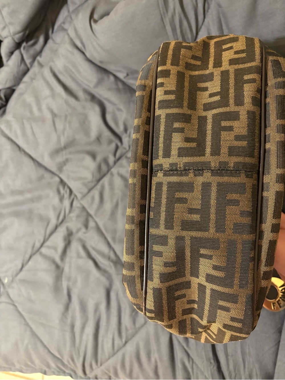 Fendi Brown and Dark Brown FF Logo Canvas Tote AUTHENTIC - Picture 7 of 9